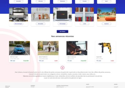 Page d'accueil du site plublic - Plateforme web et mobile de location entre particuliers Lokatout