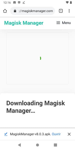 Ouvrir l'archive de Magisk Manager