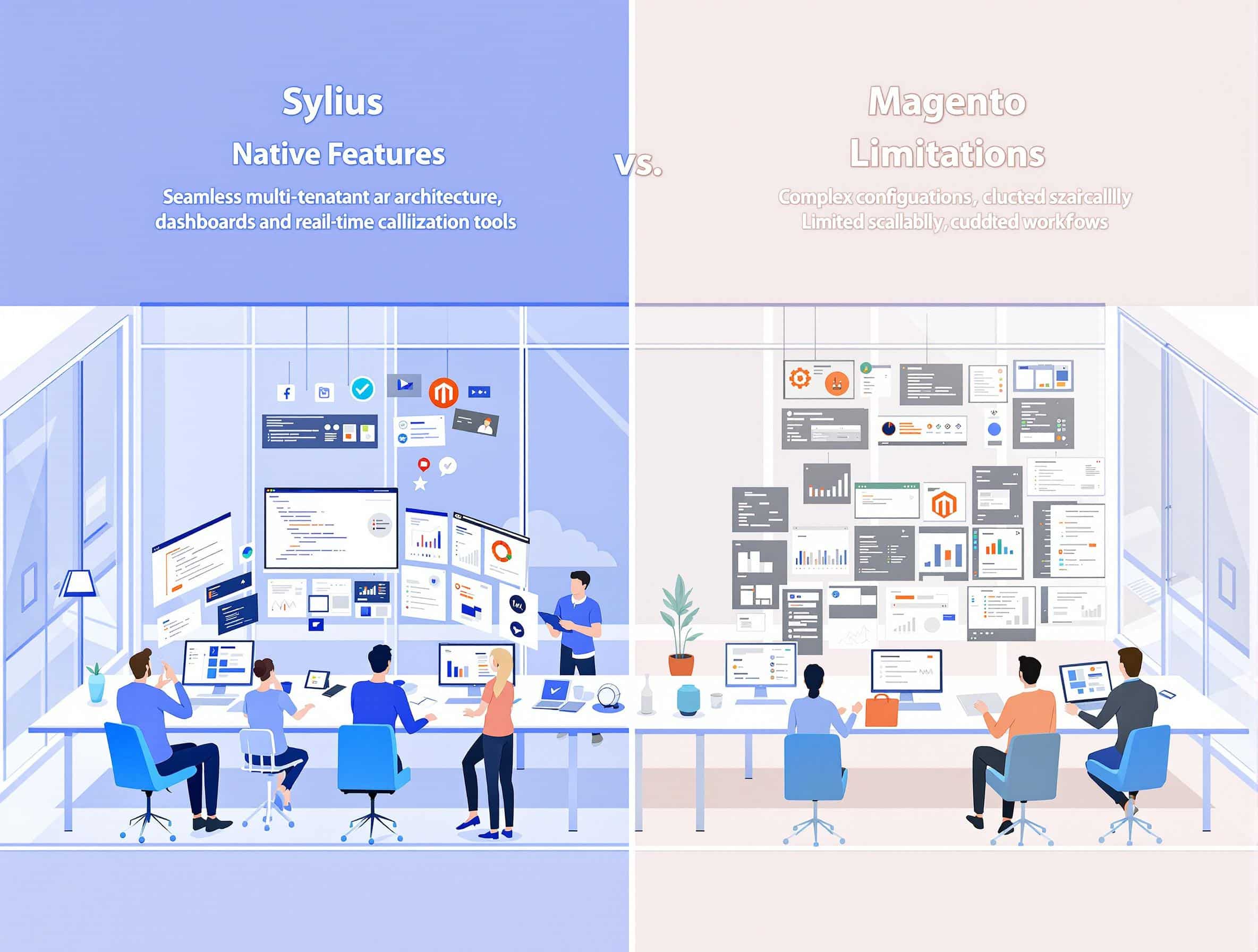 Multi-tenant et SaaS : les capacités natives de Sylius vs les limitations Magento