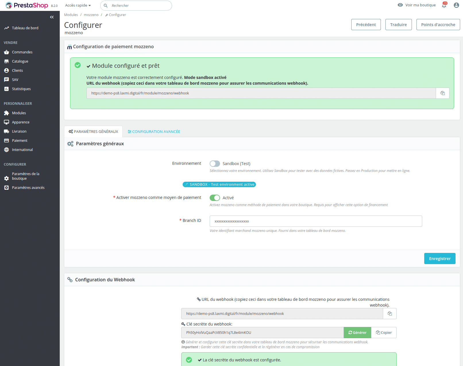 mozzeno dashboard admin Prestashop mozzeno dashboard admin Prestashop