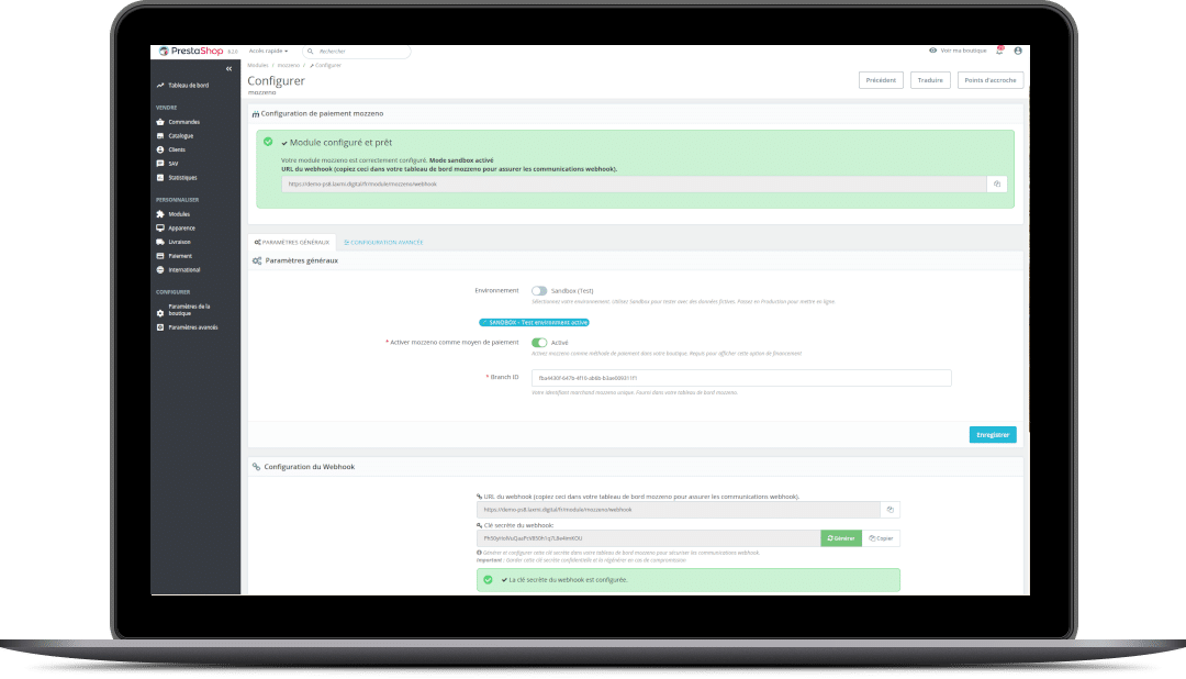 mozzeno dashboard admin Prestashop mozzeno dashboard admin Prestashop