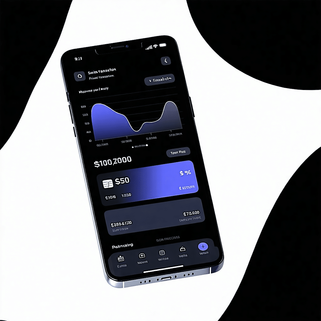 Interface d'application bancaire de luxe pour le marché suisse