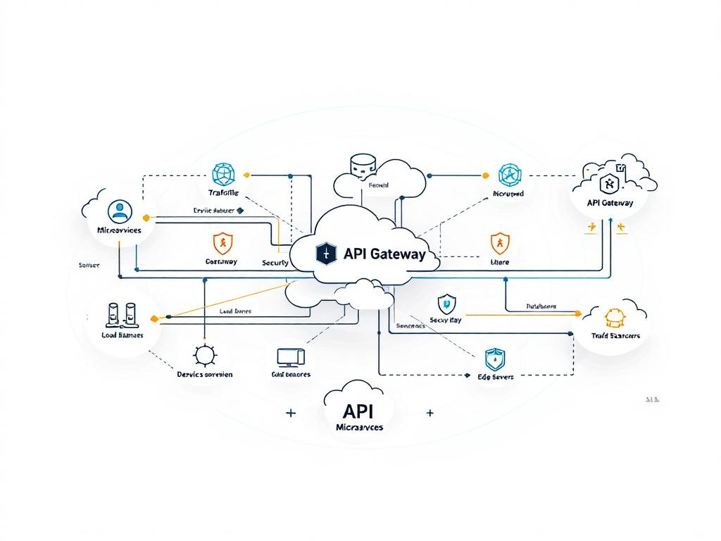 Visualisation de l'API Gateway et du service mesh orchestrant les communications