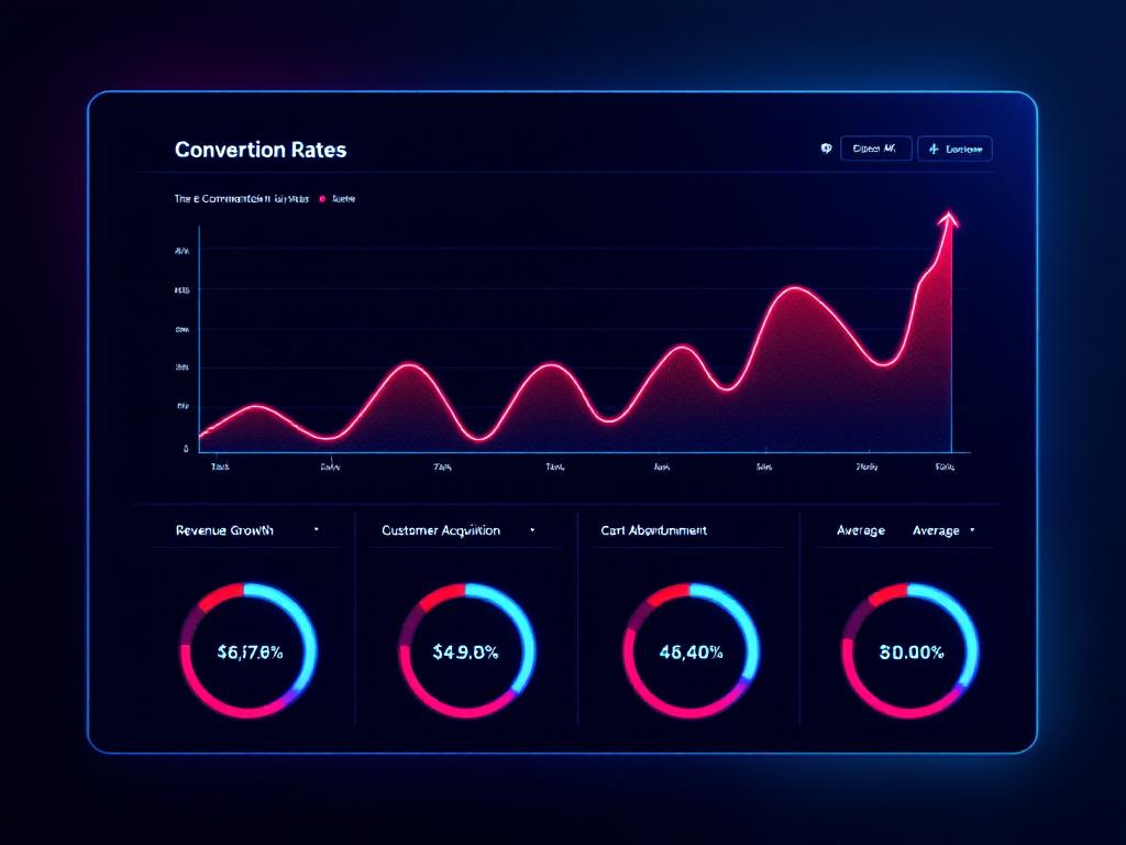 Tableau de bord analytique montrant les taux de conversion e-commerce