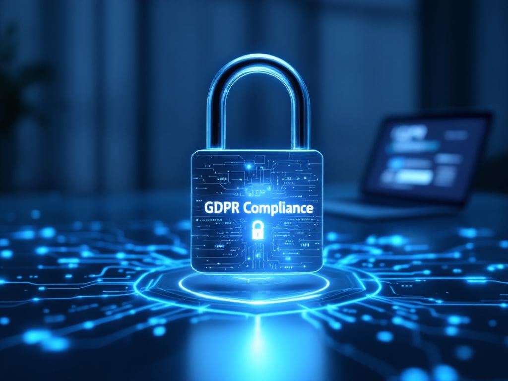 E-commerce-data-protection-concept-digital-padlock-securing-customer-information-GDPR-compliance-shield-professional-business-illustration-modern-clean-design-blue-and-white-color-scheme-high-quality-detailed-4k