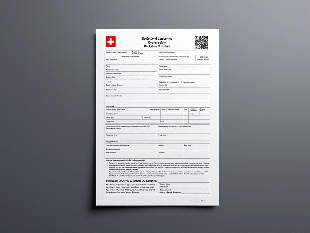Déclaration douanière suisse illustrant le seuil d'importation de 65 CHF