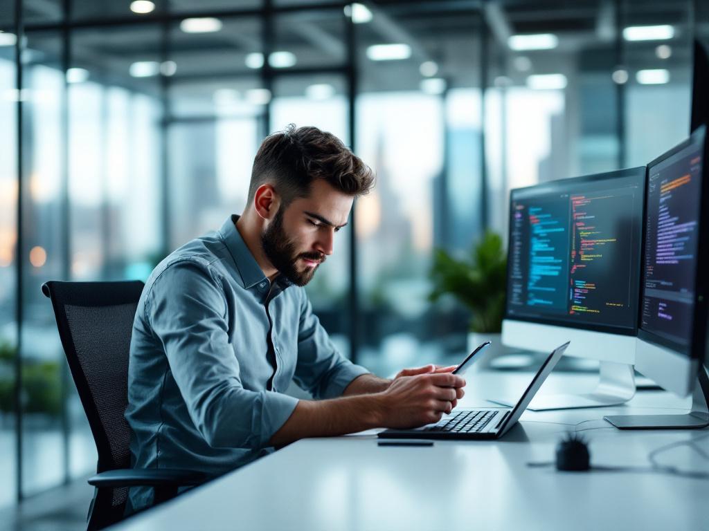 Expert en cybersécurité réalisant un audit de sécurité d'application mobile