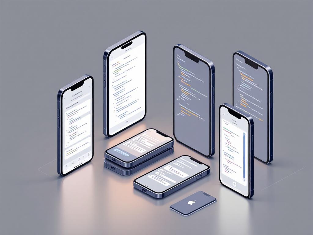 Interface de développement SwiftUI avec previews en temps réel sur différents appareils