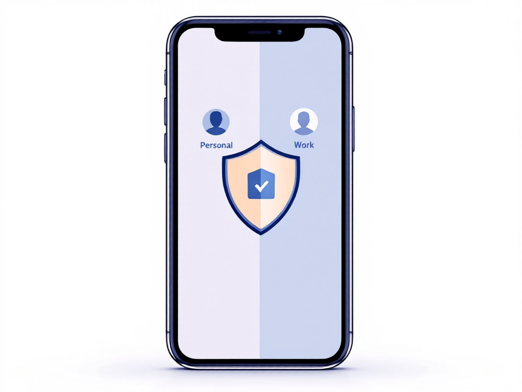 Illustration du profil professionnel Android Enterprise séparant données personnelles et professionnelles
