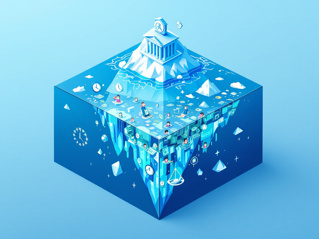 Illustration des coûts cachés des virements bancaires représentés comme un iceberg